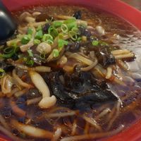 Spicy shimeji mushrooms and black fungus with ramen noodles at Nudo Noodle House in Newcastle Upon Tyne