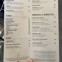 Back menu  at Morning Social in Brevard