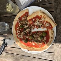 Pizza Funghi vegan  at Pizza Garten in Zingst