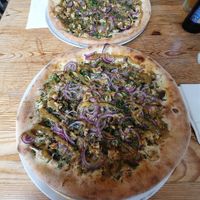 Walnuts, Red and white onions and Mustars dressing  at Pizza Garten in Zingst