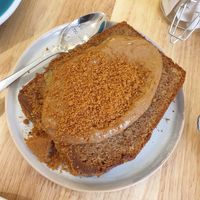 Banana bread avec crème de speculoos at BRÛLÉ in Toulouse