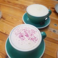 Latte violette & peanut butter (delicious) at BRÛLÉ in Toulouse