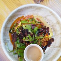 Savory pancakes with tofu scramble at BRÛLÉ in Toulouse