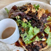  Savoury pancakes with peanut syrup  at BRÛLÉ in Toulouse