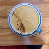 golden latte, soy milk  at BRÛLÉ in Toulouse