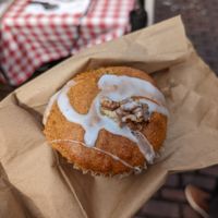 Vegan pumpkin muffin at Cinnamon Works in Seattle