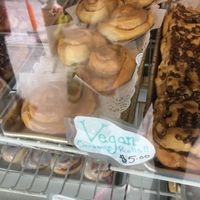 Vegan cinnamon rolls (huge) at Cinnamon Works in Seattle