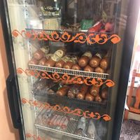 The store with vegan sausages and tofu at Govinda - Furye in Irkutsk