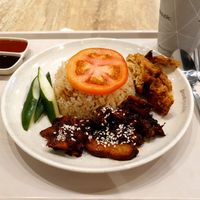 Cha Siu "Chicken" rice at Nyonya Vege in Kuala Lumpur