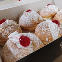 Cream and jam doughnut-y goodness at Daniel's Donuts - BP Seaford in Seaford