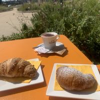 cappuccino and vegan cornettos  at Plaza Cafè in Crema