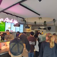 Busy inside, note that there is a order cue and one to pick up your order once it is done. Save some time and check before cueing ;) at Joe & The Juice in Antwerpen
