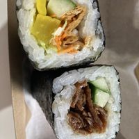 Teriyaki tofu & salad rolls   at Sushi Hub in Sunnybank