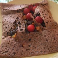 The vegetarian Galette (curry vegetables) made vegan  at Le Comptoir de Mamie Bigoude in Blois