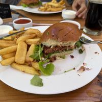 Beyond meat burger  at Grillstüberl in Berchtesgaden