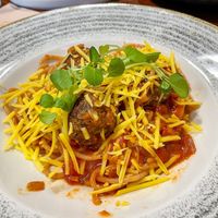 Spaghetti and meatballs at Punk Pasta in London