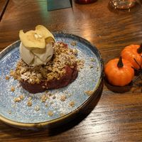 Apple and berry crumble  at Punk Pasta in London