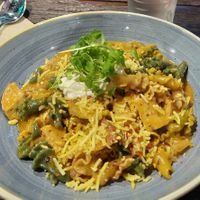 Spicy cajun 'chicken' at Punk Pasta in London