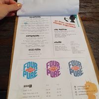 Drinks menu at Punk Pasta in London