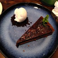 Vegan chocolate and salted caramel slice (August 2022) at Bill's in York