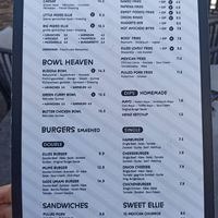 Menu at Ellies in Mayrhofen