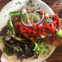 Vegan avocado toast at Lemoni Cafe in Miami