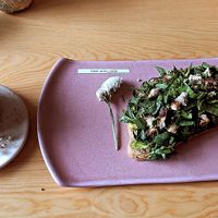 Avocado toast and Capuccino  at Glück in Oaxaca