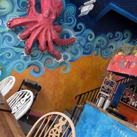 Bar and stairs to upstairs seating   at Kanu Poké in Shrewsbury