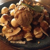 Bubble Waffle with Drunken Monkey Ice Cream  at Kanu Poké in Shrewsbury