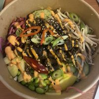 Sticky Aubergine poke bowll  at Kanu Poké in Shrewsbury