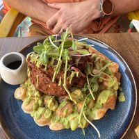 Faux chicken on a bubble waffle!   at Kanu Poké in Shrewsbury