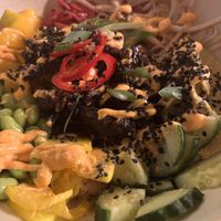 Aubergine poke bowl   at Kanu Poké in Shrewsbury