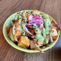 Habenero and pineapple tofu starter - SPICY, delicious   at Kanu Poké in Shrewsbury