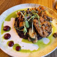 Adobo pork on purple mash (really strange, wouldn’t order this again)  at Kanu Poké in Shrewsbury