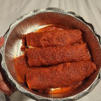 Vegan enchiladas with mild salsa at Poco Loco in Toledo