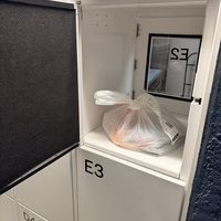 You order and you get a locker number to pick it up in, it’s pretty cool.   at Gorilla Eats Sushi in San Diego