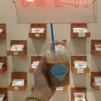 Soy latte at OVGO B.A.K.E.R. - Meiji st. in Tokyo