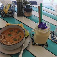 Lentil soup and shake at Full-Fill in Koh Lanta