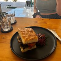 delicious focaccia sandwich   at Full-Fill in Koh Lanta