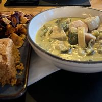 Vegan creen curry at The Snakecatcher in Brockenhurst