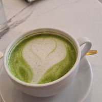 Matcha Latte mit Hafermilch at Batela in Saarbrucken
