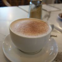 Hot chocolate with oat milk (vegan) at Batela in Saarbrucken