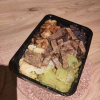 Medium rames with braised fennel, vegan babi ketjap, spicy cauliflower in coconut sauce and ketjap tahu and some extra tempeh on top. at Toko Pedis in Utrecht