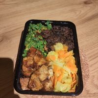 Ketjap Tofu, klapperboontjes, sayur lodeh, vegan babi ketjap (from seitan). at Toko Pedis in Utrecht