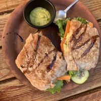 Vegan ciabatta sandwich   at Oscuro Brebaje in Oaxaca