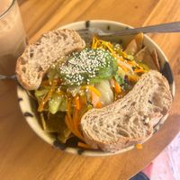 chilaquiles verdes   at Oscuro Brebaje in Oaxaca