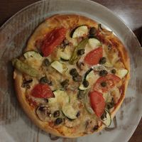 Pizza nr. 8 with capers instead of onion. at Restaurant Kontraste in Flensburg