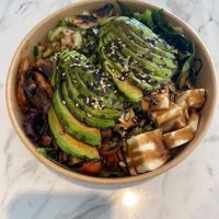 Vegan Bowl: Tofu, Mushrooms & Fresh food 👍 at Sweet and Fit in Puerto Vallarta