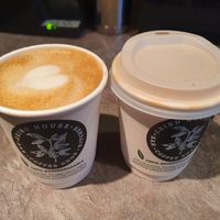 Takeaway oat milk latte at Grind House Bawtry in Doncaster
