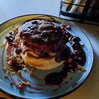 Amazing fluffy blueberry pancakes..so yummy at Grind House Bawtry in Doncaster